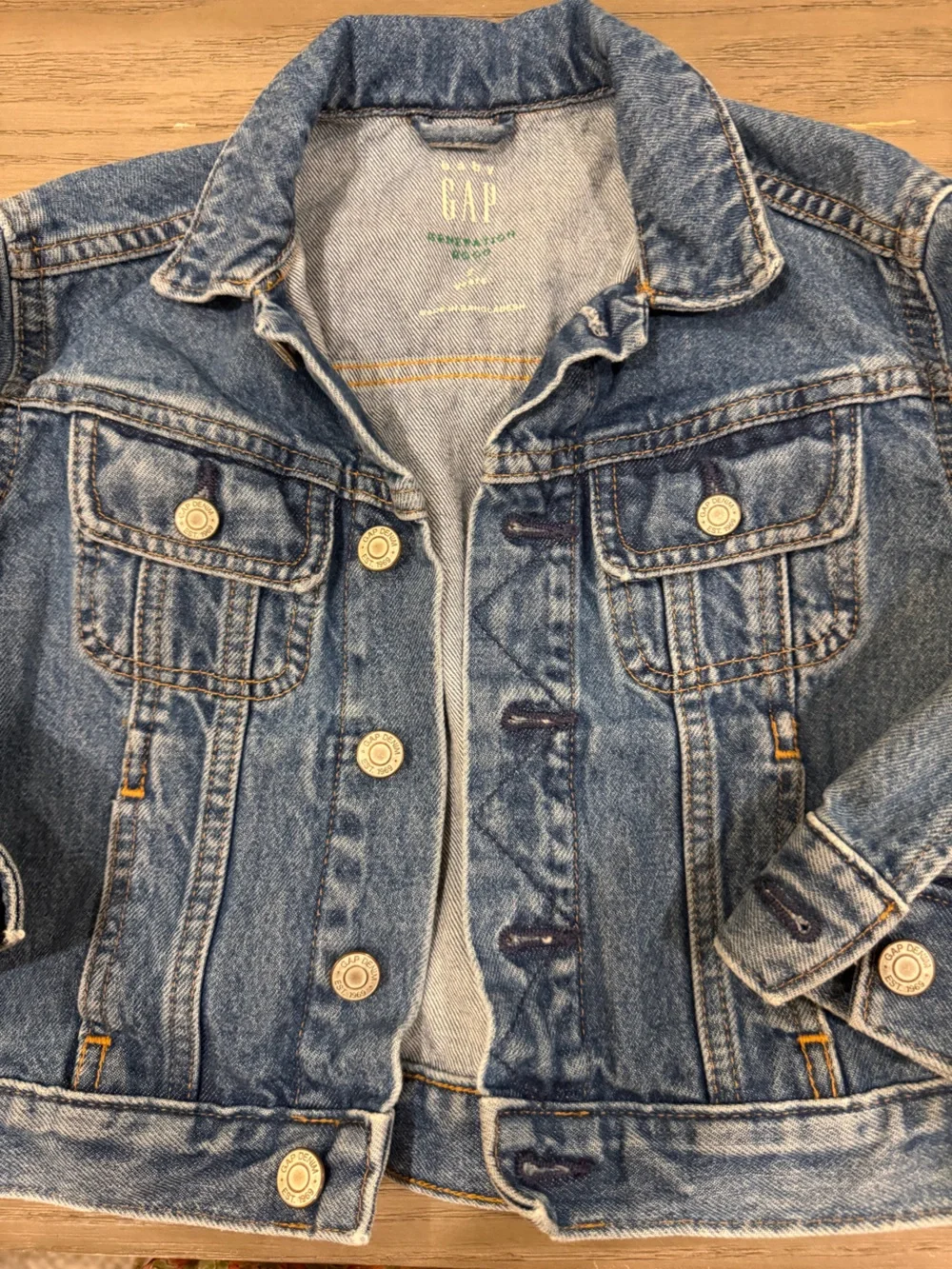 Kids Blue Denim Jacket - Classic Button Front